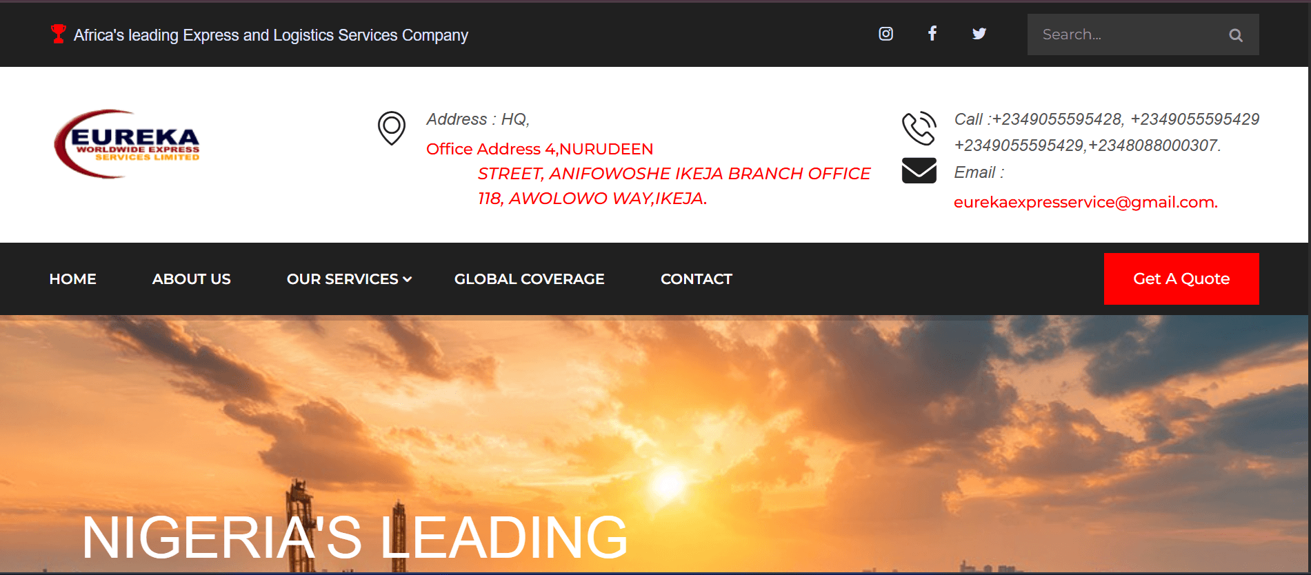 Eureka Express Services Website